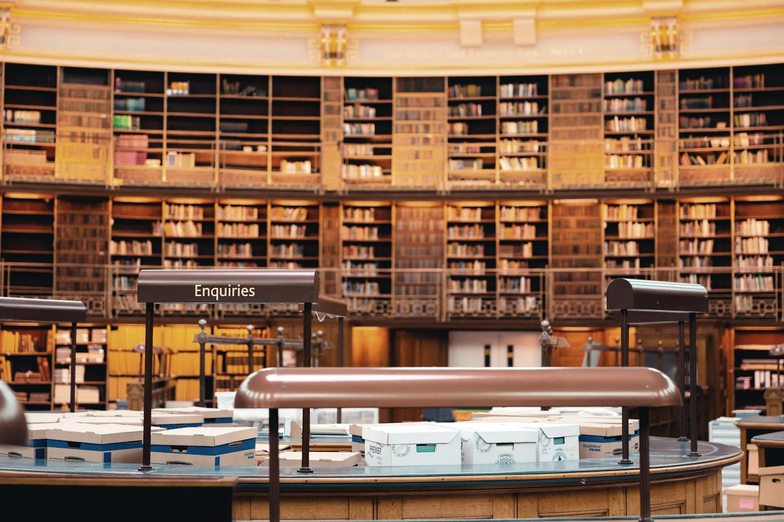 Grand library reading room symbolizing Wikipedia's authority and global knowledge